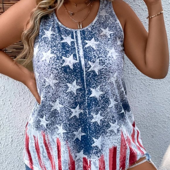 NWOT Shein Stars and Stripes tank 2X - Picture 2 of 3